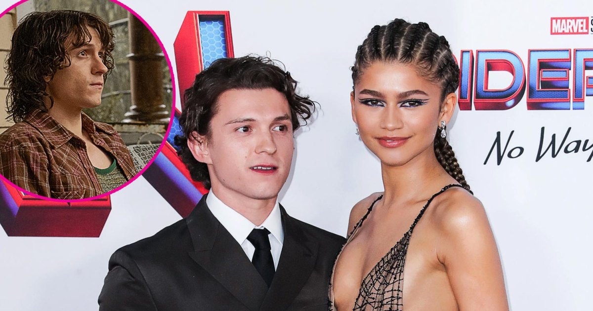 Tom Holland's Wild Mane Tames Zendaya on Set of 'The Crowded Room'