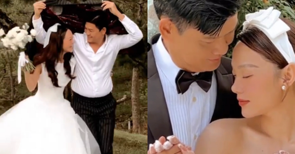 Nhìn Minh Hằng khoe hình cưới 1 năm, fan hả hê xem ông xã đẹp trai hơn cả nghệ sĩ!