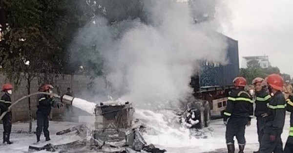 Xe container tiềm ẩn nguy cơ cháy nổ kinh hoàng tại Bình Dương