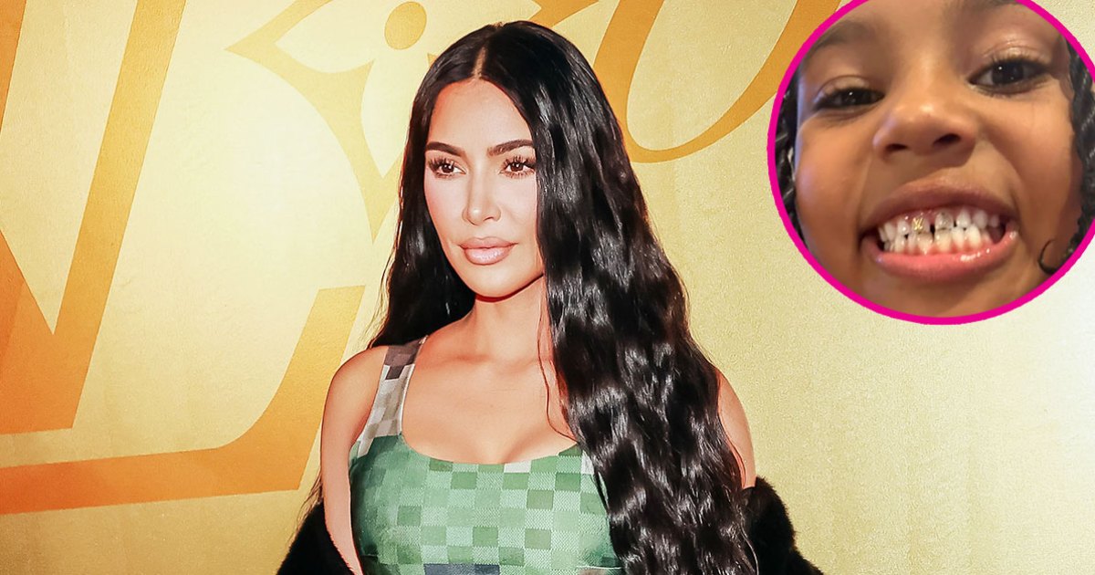 Kim Kardashian Takes Pharrell’s Show by Storm with Saint West's Jaw-Dropping Louis Vuitton Tooth Bling