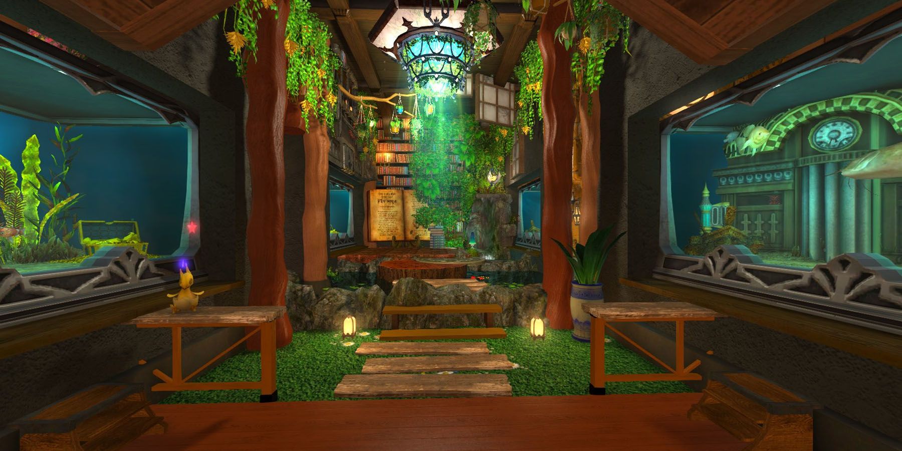 Dive into the Spectacular World of Final Fantasy 14's Player-Run Aquarium with Festive Fish Trains and Colorful Pride festivities