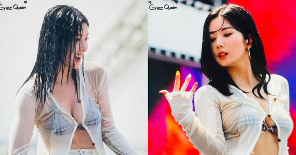 Nữ ca sĩ táo bạo đọ sắc với áo xuyên thấu, lộ nội y ở lễ hội nước