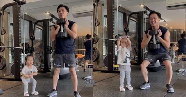Đàm Thu Trang chăm chồng cùng con gái tạp gym, ai còn ngại mệt mỏi?