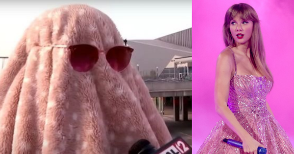Bức ảnh hot nhất: Fan háo hức trốn làm và gặp bất ngờ khi được phỏng vấn cùng Taylor Swift trên truyền hình