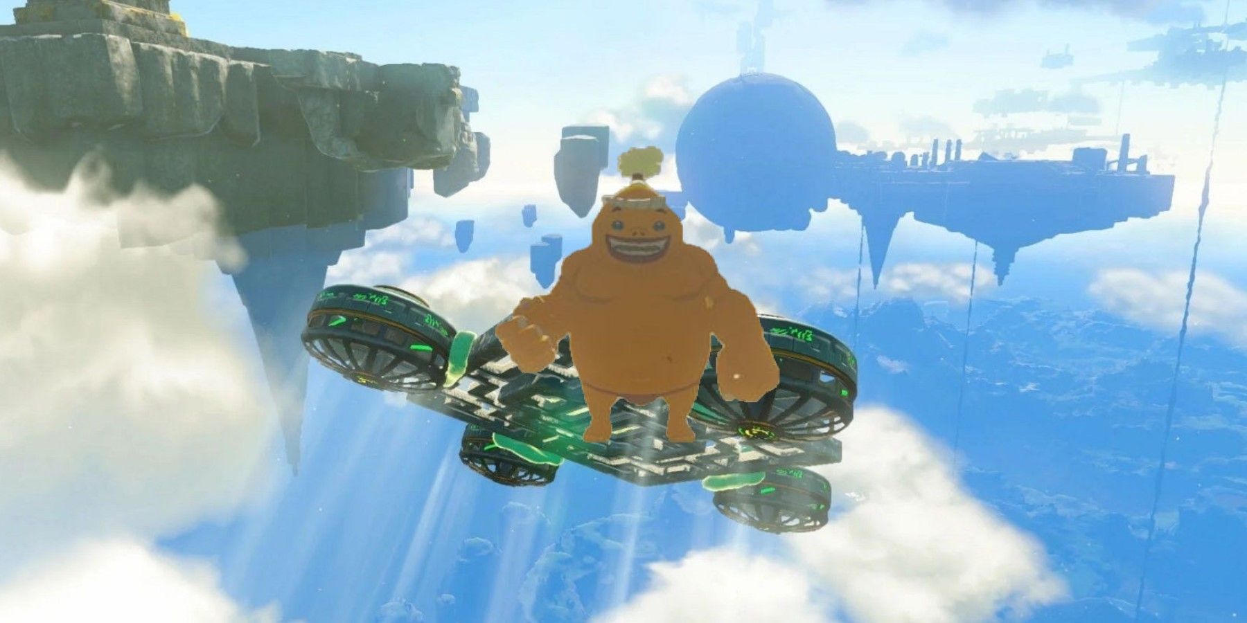 Unleashing Thrills: Zelda's Hoverbike Adventure with a Goron
