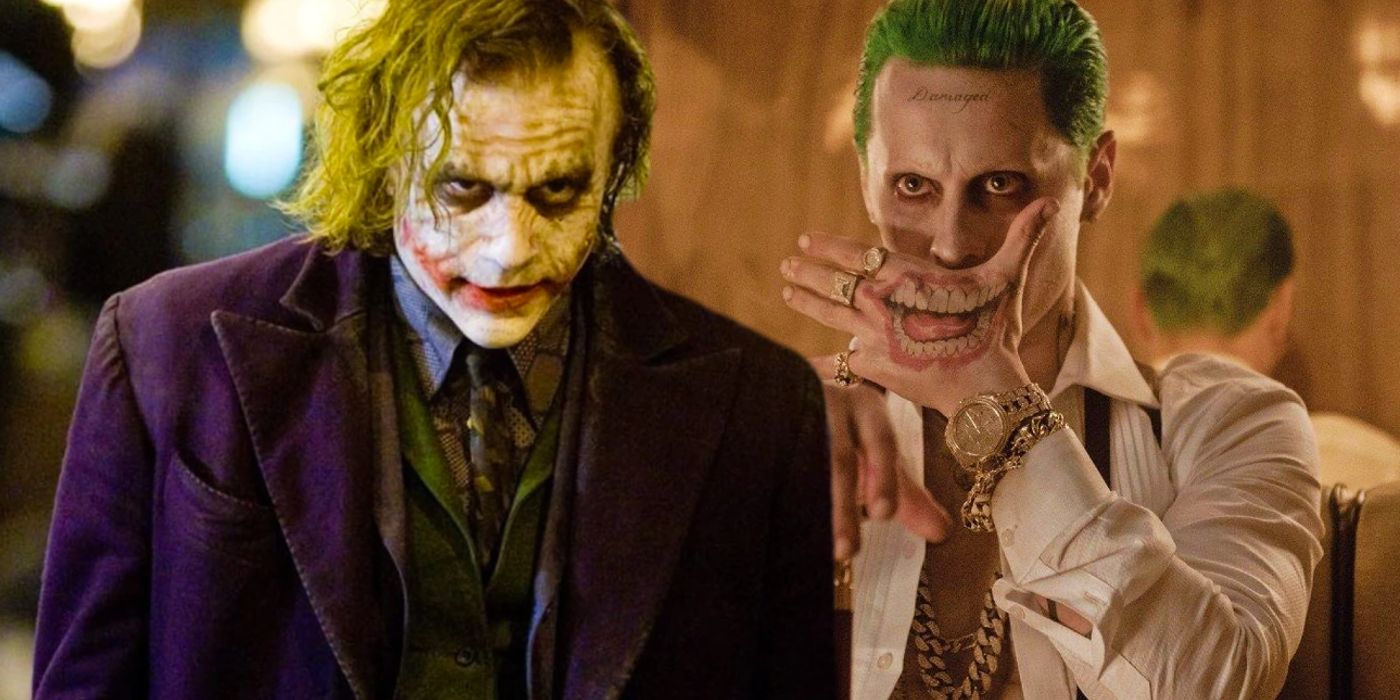The Ultimate Fusion: The Batman's Joker Unveils an Epic Costume Merging Iconic Looks of Heath Ledger and Jared Leto's DC Villains!